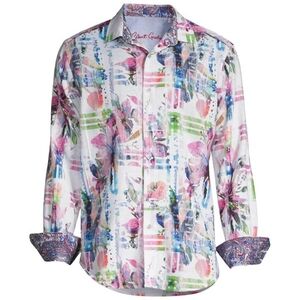 Robert Graham, Caldwells Classic-Fit Linen-Blend Shirt, Size Medium, Men's